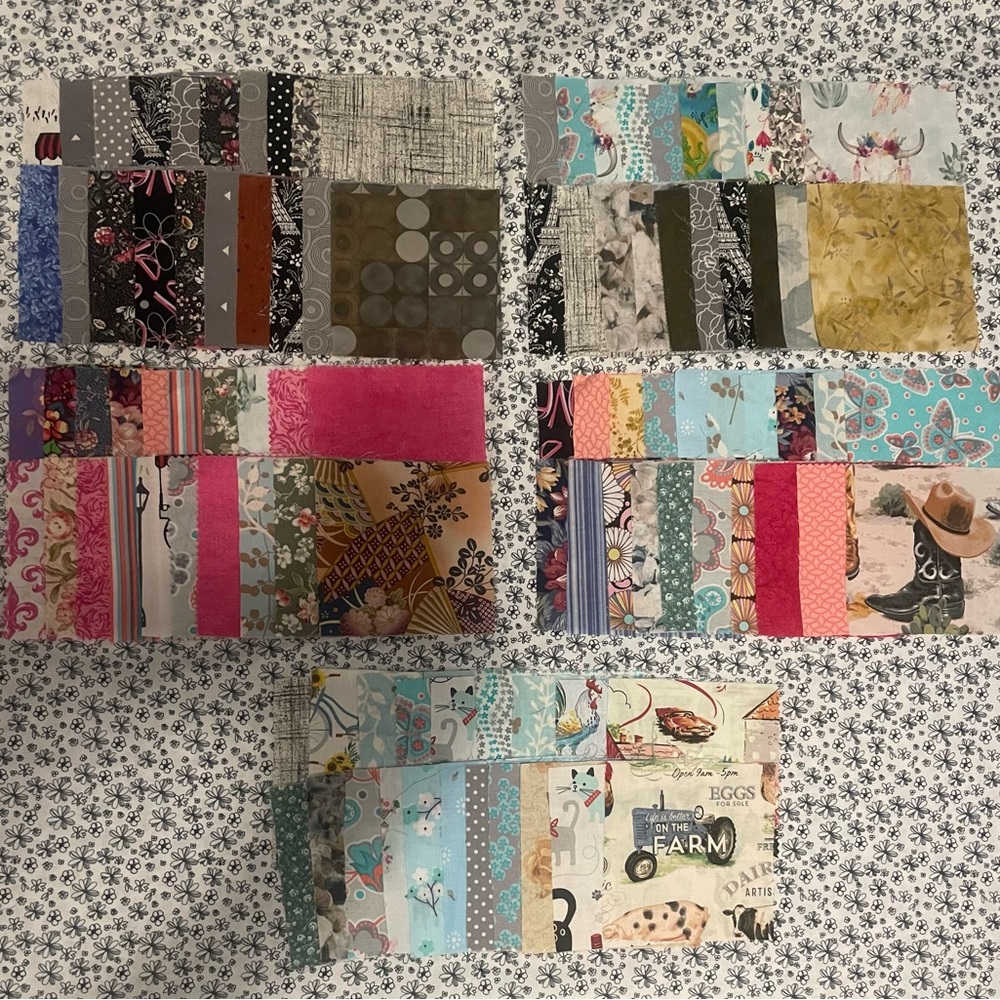 Assorted Patterned Fabric Squares 5”X5”. 340 blocks - Picture 8 of 8